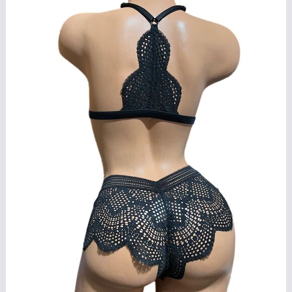Victorias Secret Set Sexy Lace Padded bralette bra M & Shortie panty S black - Picture 3 of 3